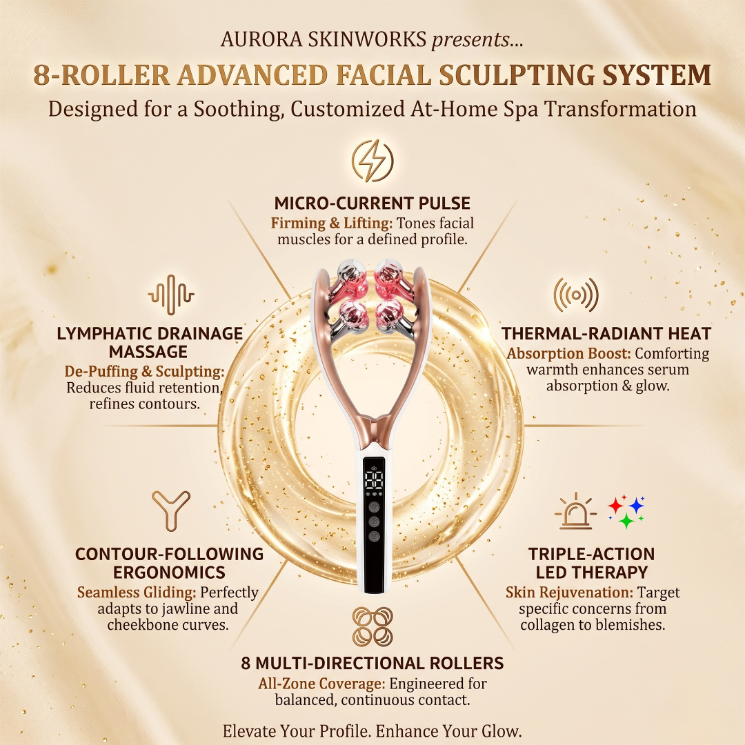 RF & Microcurrent V-Shape Facial Sculpting Roller