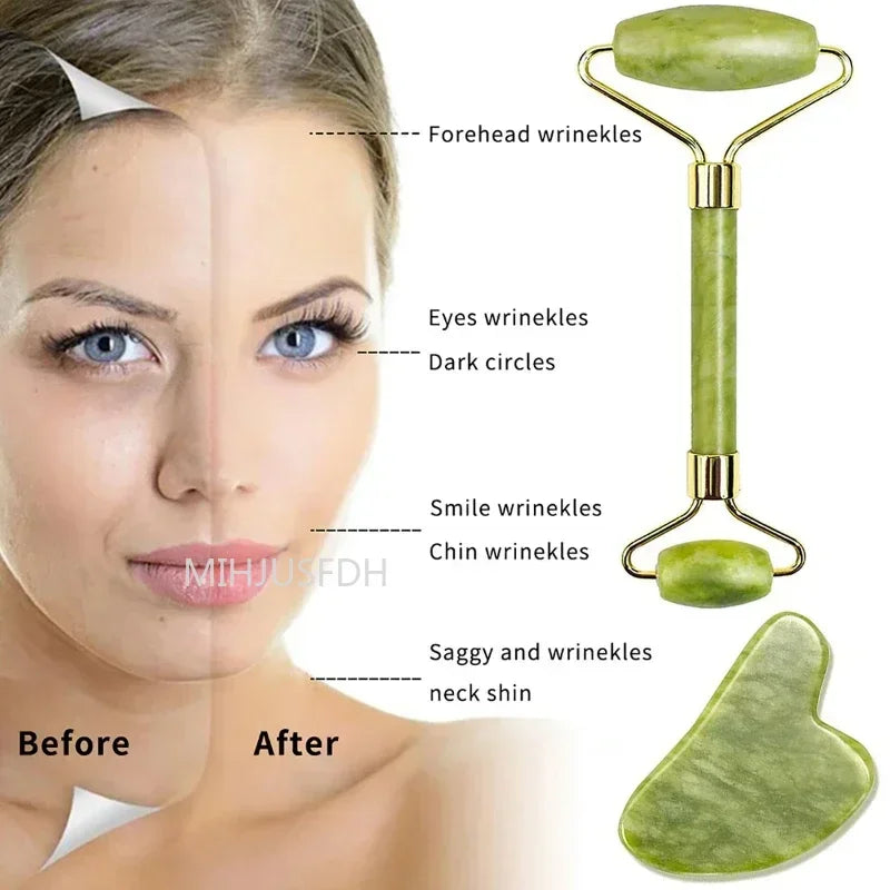 The Morning Depuffing Jade Roller & Gua Sha Kit