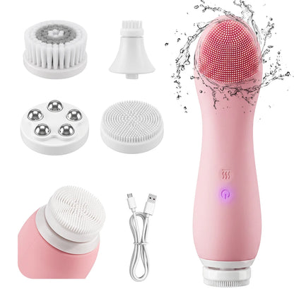 Thermal Sonic Silicone Facial Cleansing Brush