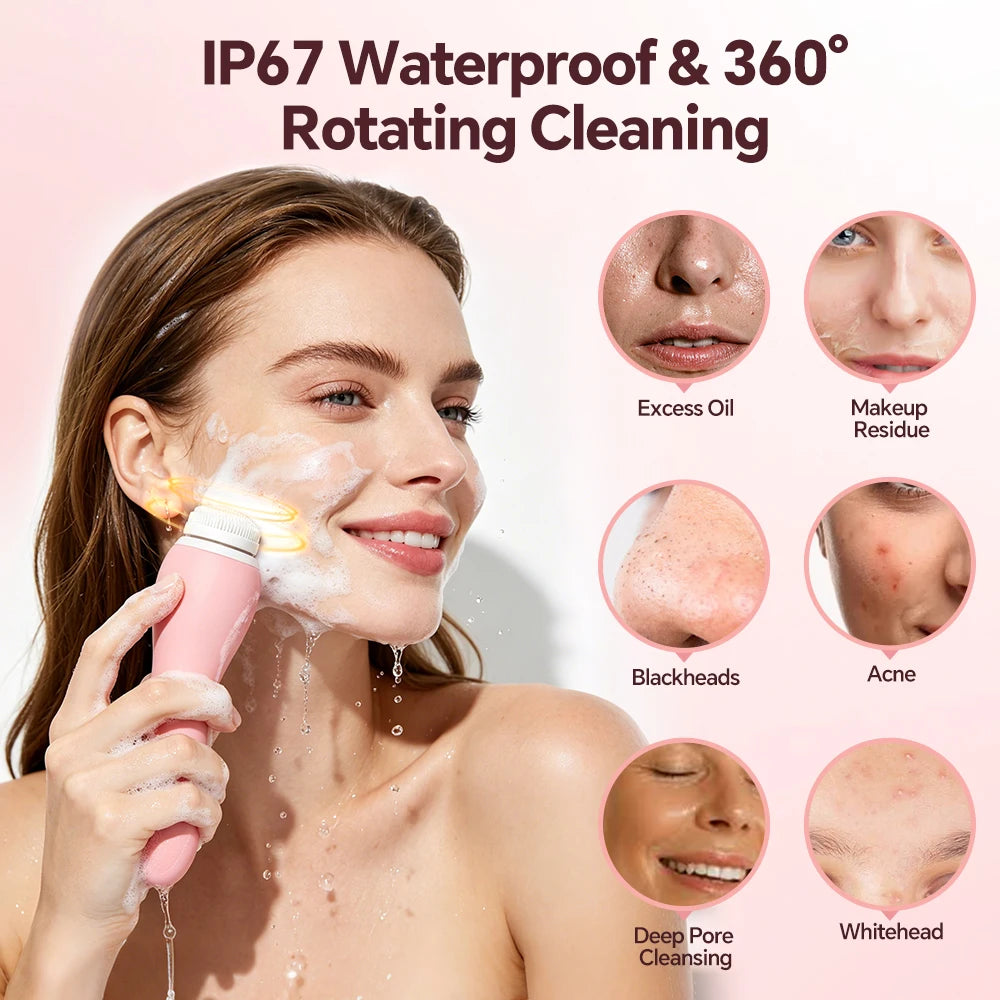 Thermal Sonic Silicone Facial Cleansing Brush