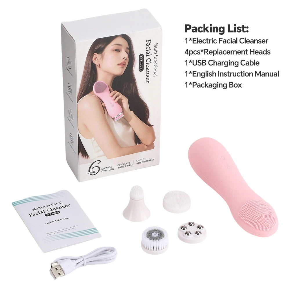 Thermal Sonic Silicone Facial Cleansing Brush