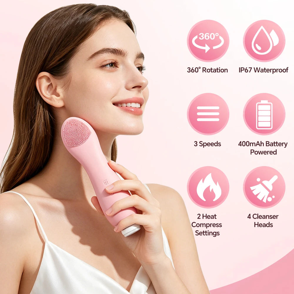 Thermal Sonic Silicone Facial Cleansing Brush
